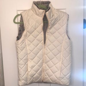Cream and faux fur vest